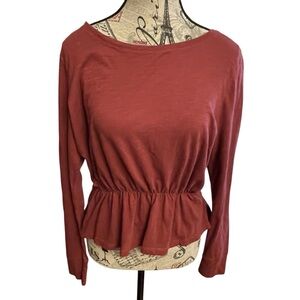 Pilcro Women's Peplum Blouse - Deep Pink